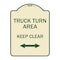 Signmission Truck Turn Area Keep Clear W/ Bidirectional Arrow Heavy-Gauge Alum Sign, 24" x 18", TG-1824-22784 A-DES-TG-1824-22784 - alternate 1